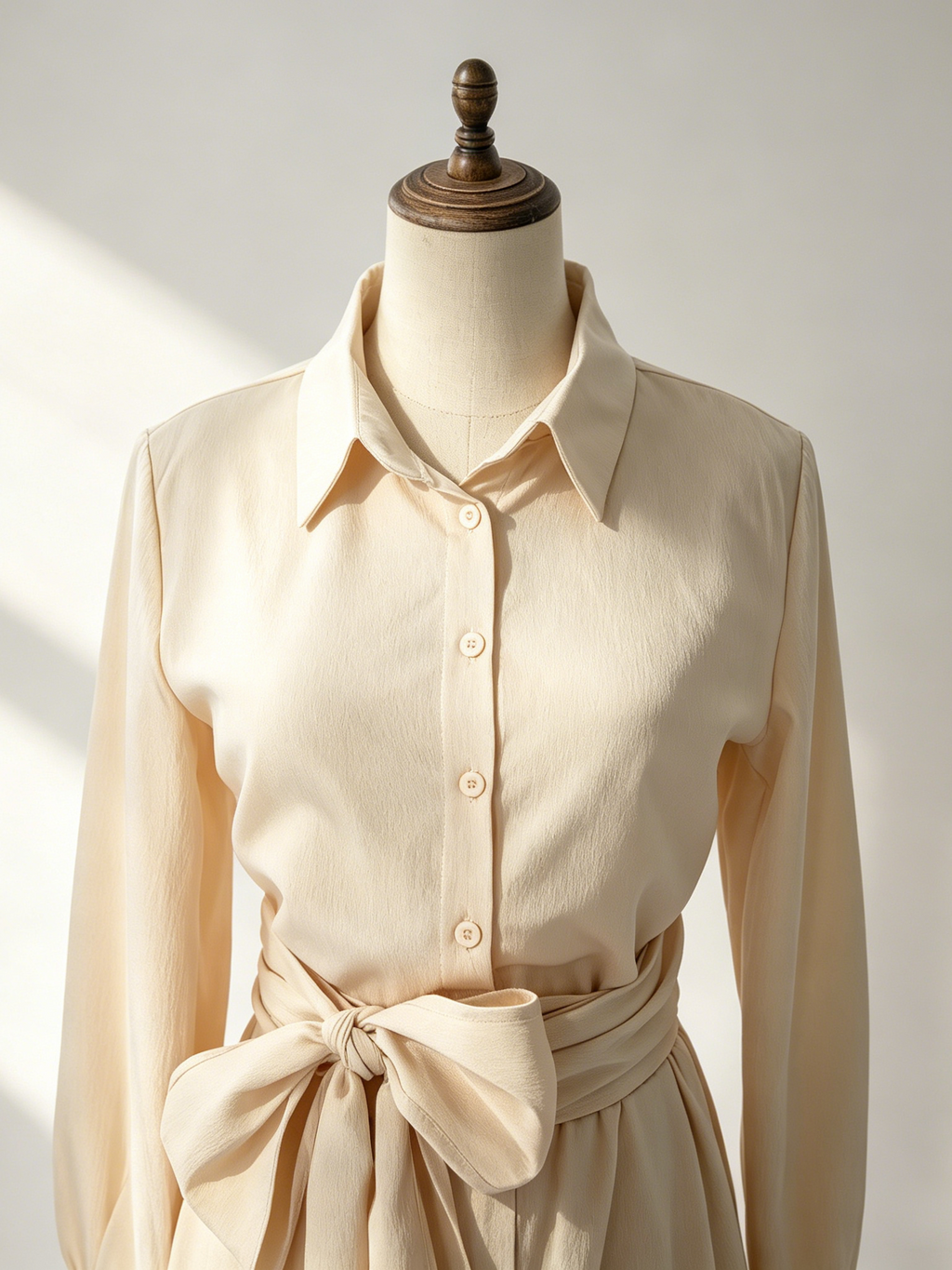 Linen Cotton 2 Piece Set For Women - Elegant Long Sleeves Belted Shirt And Wide Leg Pants - Summer Resort Style 2026
