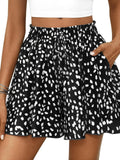 High-waisted Floral Print Loose Casual Shorts