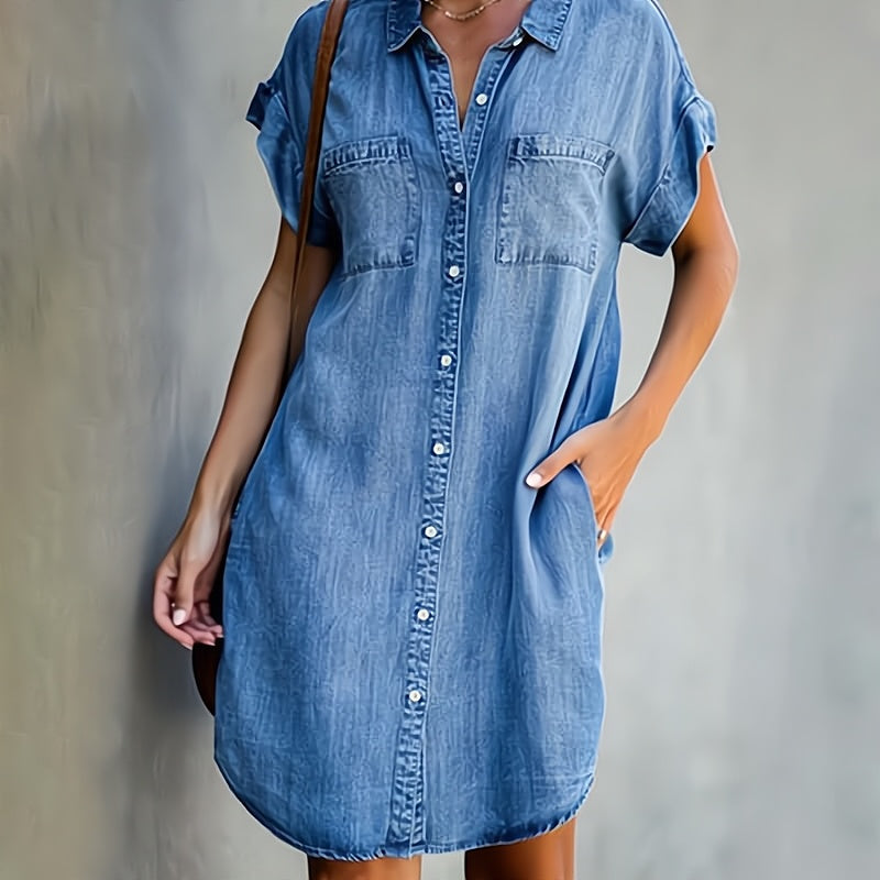 Eugenia Statement Denim Dress Premium Wardrobe Essential