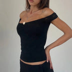 Floral Lace Wrap Milkmaid Crop Top