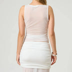 Sheer Mesh Layering Crop Top