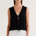 Open Front Crochet Crop Top