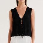 Open Front Crochet Crop Top