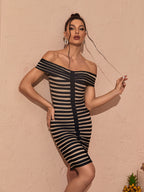 Gatlin Off Shoulder Mesh Mini Dress