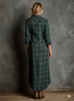 | Plaid Lapel Maxi Dress