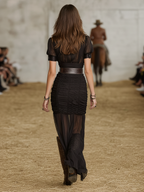 | Chiffon Pleated Maxi Dress