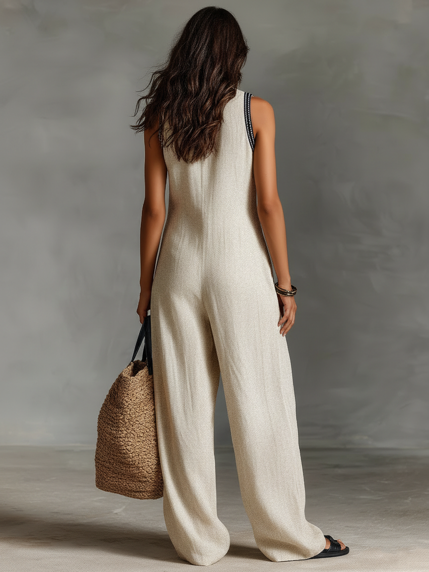 Sabrina | Linen Sleeveless Jumpsuit