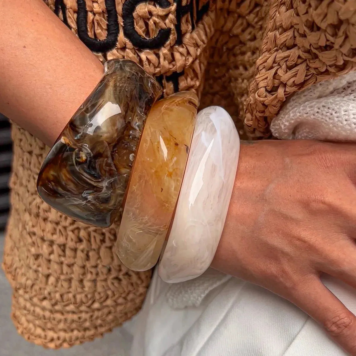 Geometric Chunky Resin Bracelet