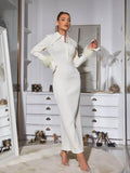 Ginger Long Sleeve Feather Bandage Dress