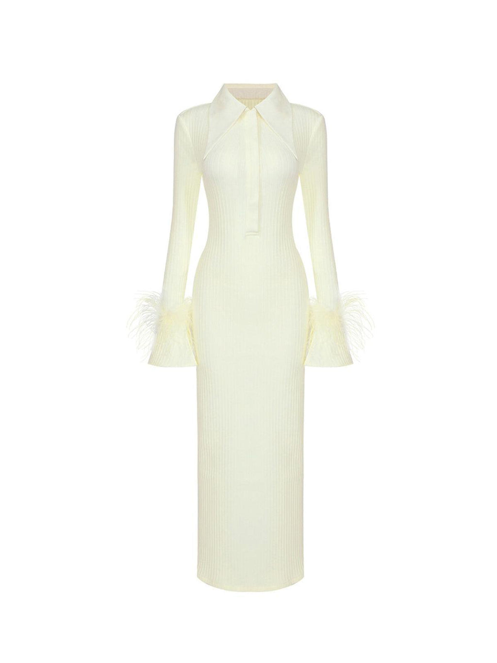 Ginger Long Sleeve Feather Bandage Dress