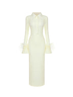 Ginger Long Sleeve Feather Bandage Dress