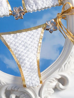 Gold Flower Detail Bikini Set