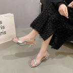 Sexy Square Strap Basic Casual Party Summer New Low Heel Pumps
