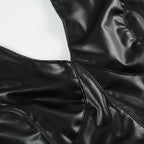Goth Faux Leather Crop Top
