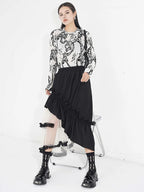 Goth Layered Midi Skirt