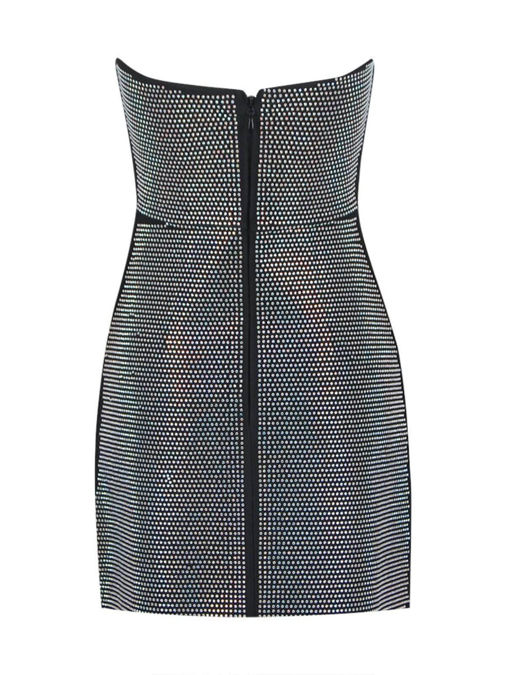 Griselda Strapless Rhinestone Bandage Dress