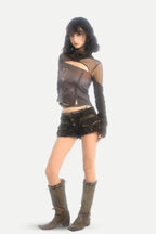 Grunge Cut Out Knitted Top