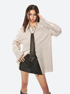 Grunge Faux Leather Slit Mini Skort