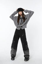 Grunge Saddle Buckle Cardigan