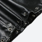 Grunge Spiked Faux Leather Mini Skirt