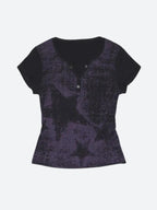 Grunge Star Printed Top