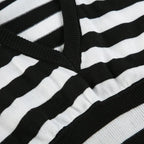 Grunge Striped Hooded Crop Top
