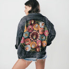 DressBetty - Floral Embroidered Denim Jacket