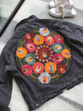DressBetty - Floral Embroidered Denim Jacket
