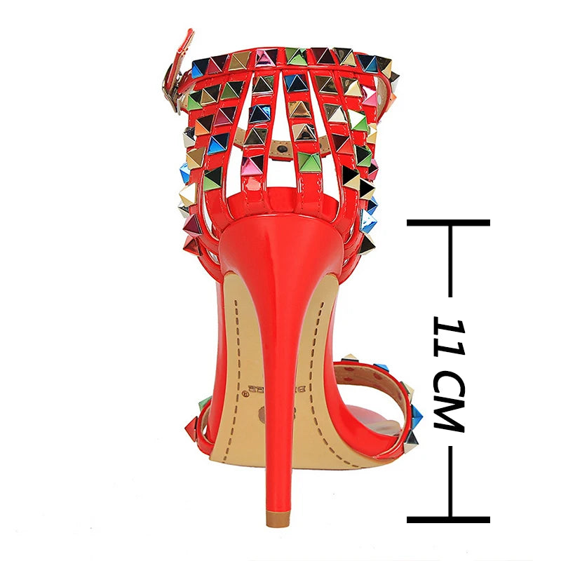 Rivets Women Sandals Roman Style Heeled Sandals