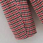 Fall women blazer jacket ladies tops office wear women korean plaid blazer vintage orange long blazer coat streetwear