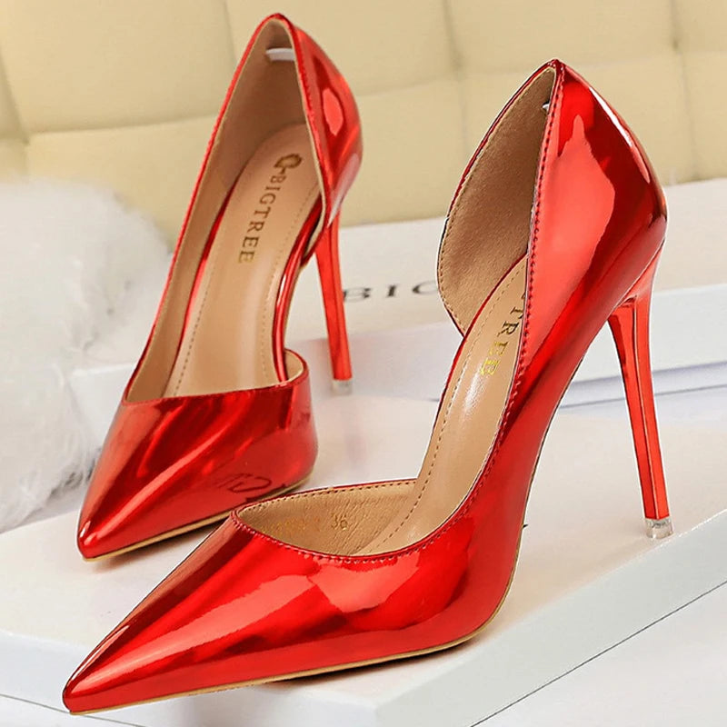 Patent Leather Woman Pumps - Sexy High Heels for Women