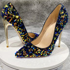 Blue Sequins Women Sexy Extremely High Heels