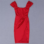 DressBetty - Runway Fashion Sexy Off-Shoulder Split Red Corset Dress
