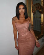 Tatiana Timeless Figure Hugging Evening Dress with Corset Detail and Strapless Design Elevated Occasion Wear