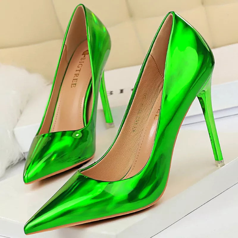 Patent Leather Woman Pumps - Sexy High Heels for Women