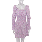 Mona Floral Print Long Sleeve Mini Dress