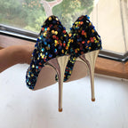 Blue Sequins Women Sexy Extremely High Heels