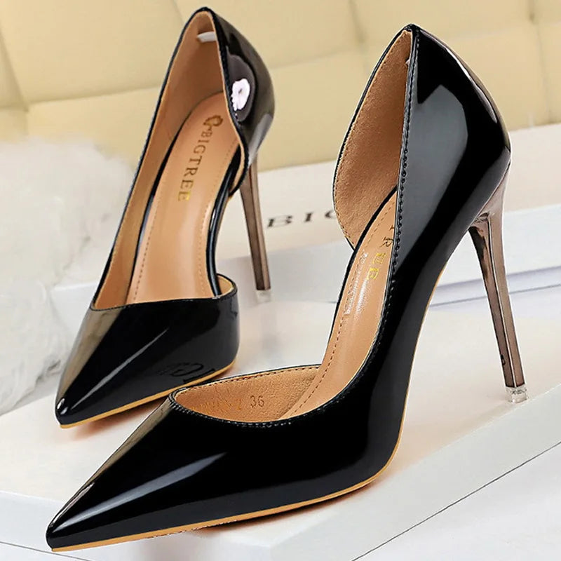 Patent Leather Woman Pumps - Sexy High Heels for Women