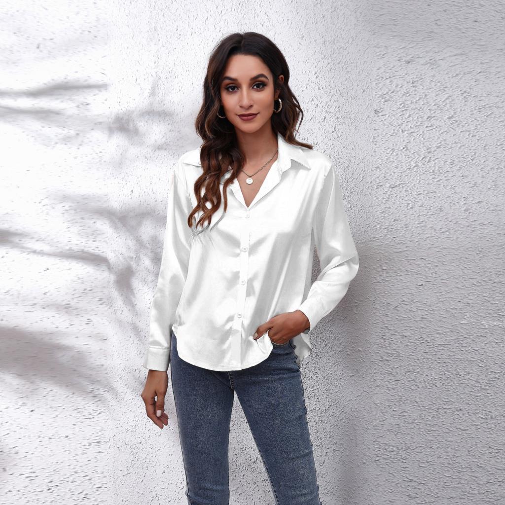 | Women’s Loose Fit Satin Blouses