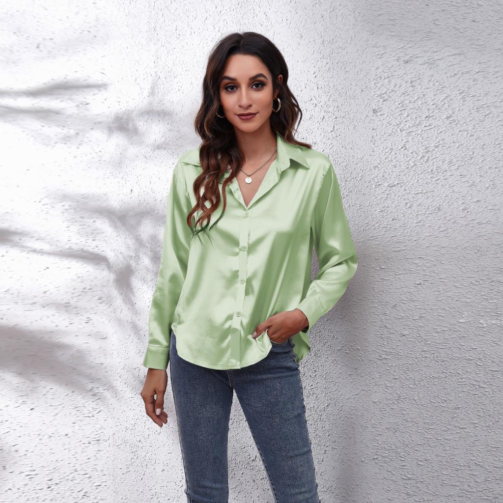 | Women’s Loose Fit Satin Blouses