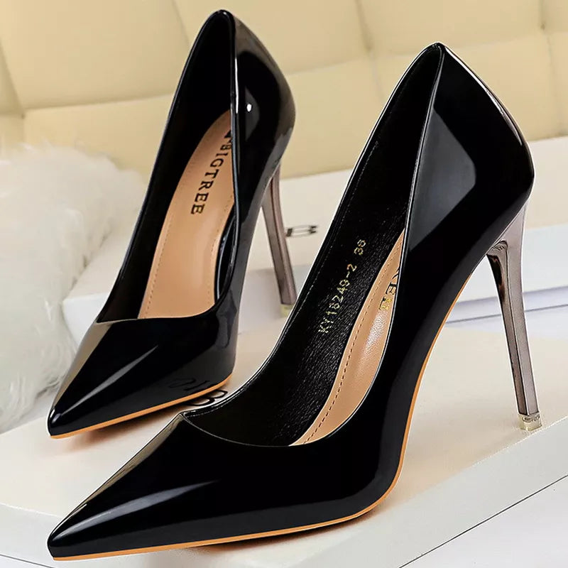 Patent Leather Woman Pumps - Sexy High Heels for Women