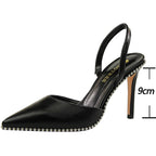 Rivet High Heels Woman Pumps Pu Leather 9cm Sexy Party Women Heels