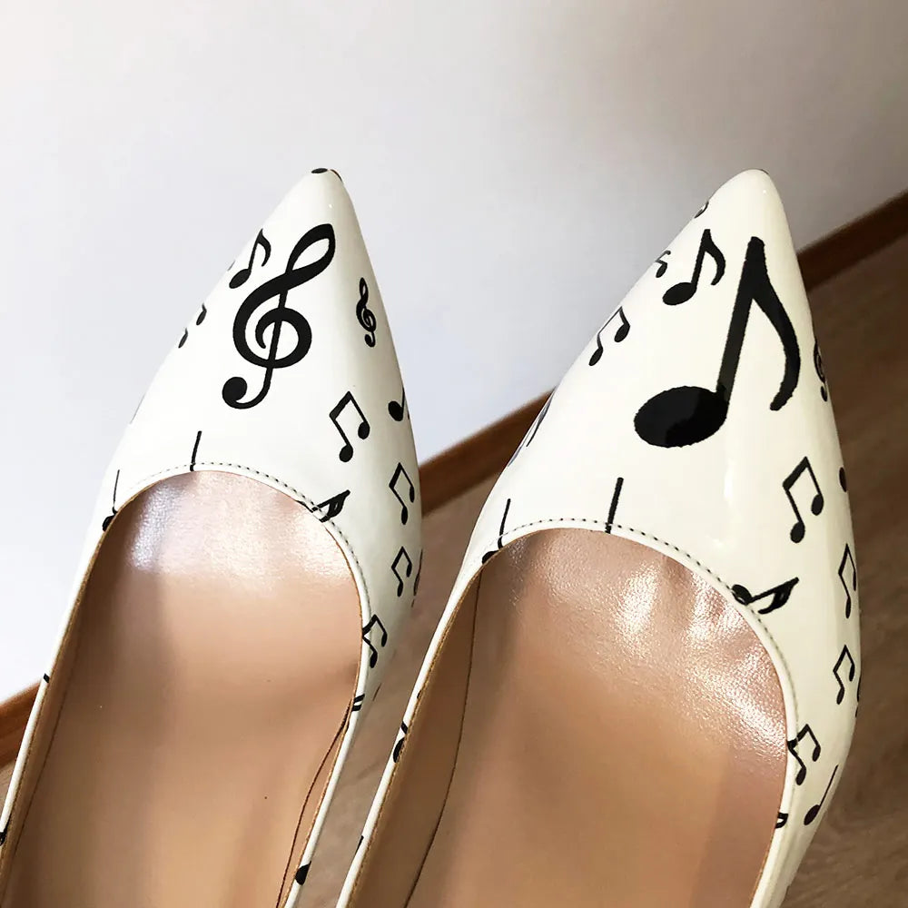 Melody White Patent Pointed Toe High Heels Slip On Stilettos Pumps for Women