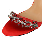 Rhinestone Open Toe High Heel Sandals for Women by New Designer