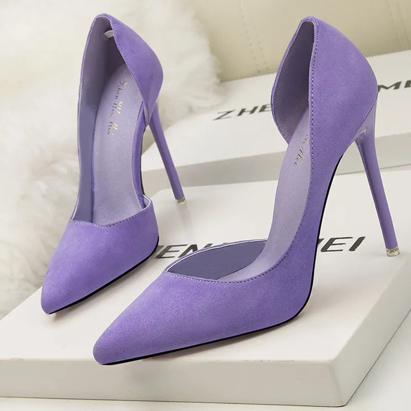 Suede Stiletto Heels for Women - Fashionable Office Shoes