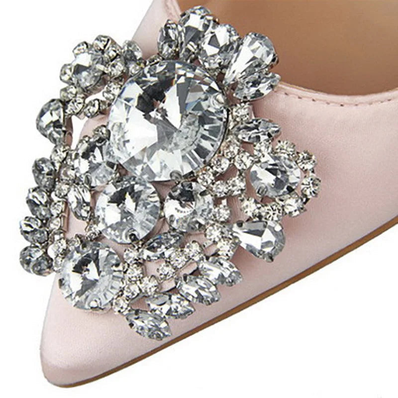 Rhinestone Stiletto Women Pumps - Sexy High Heels for Weddings