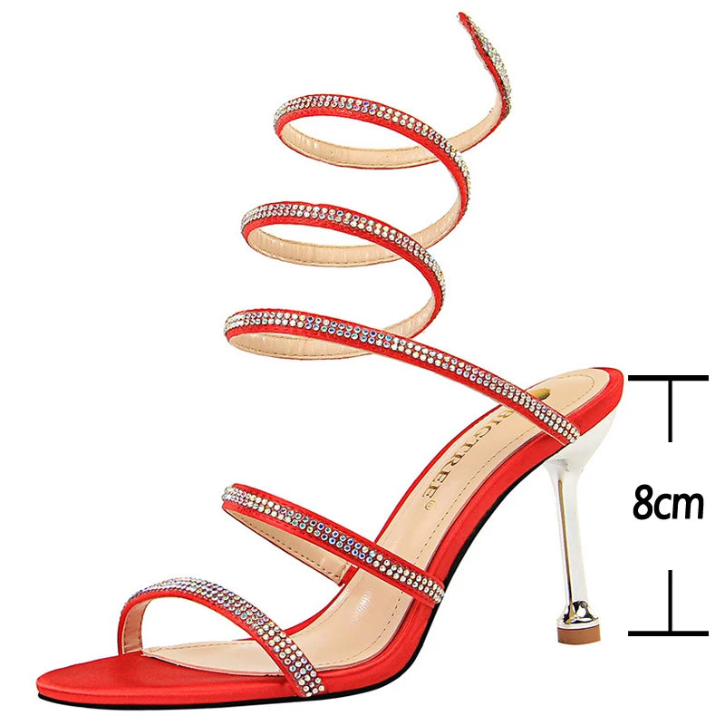 Rhinestone Stiletto Wedding Shoes for Women - Sexy High Heels