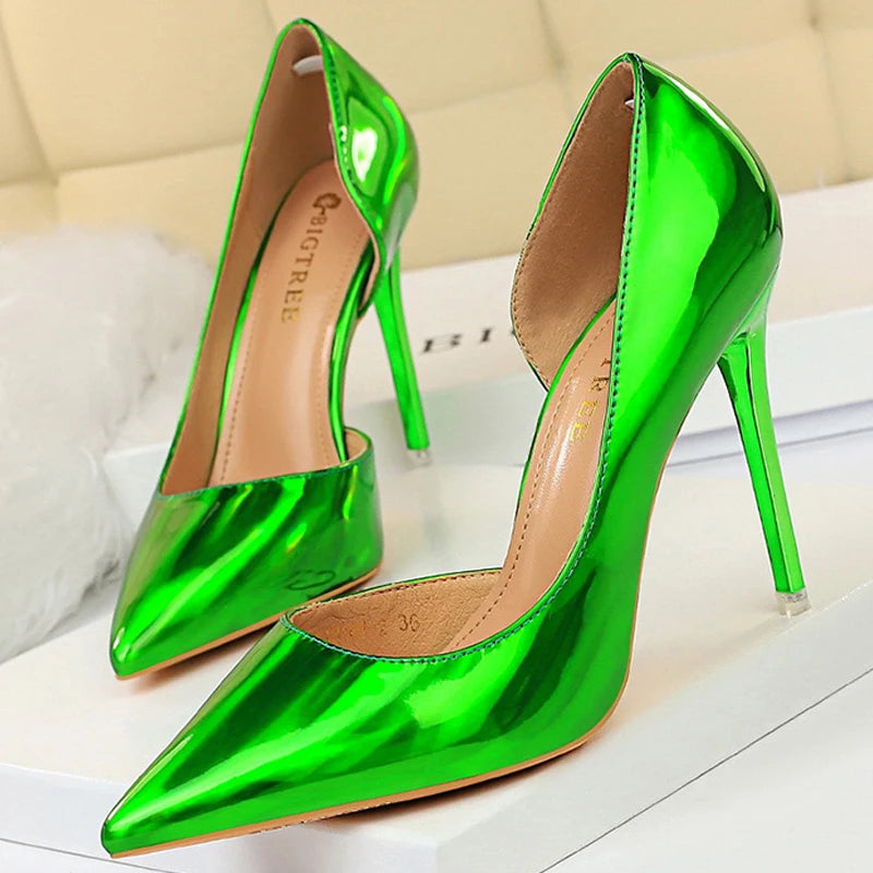Patent Leather Woman Pumps - Sexy High Heels for Women