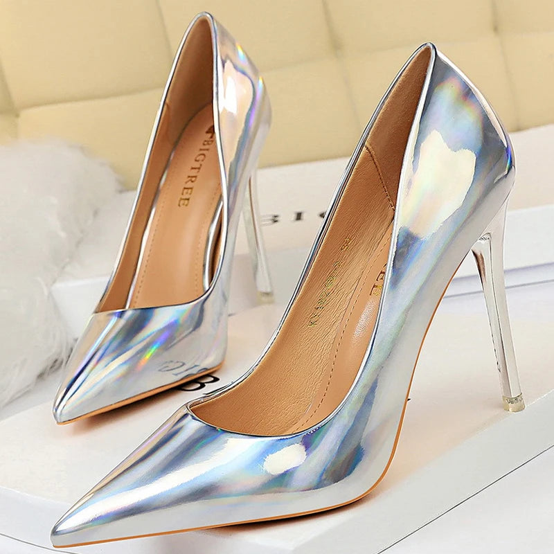 Patent Leather Woman Pumps - Sexy High Heels for Women