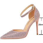 Shiny Rhinestones High Heels Ladies Pumps Stiletto Sweet Women Shoes